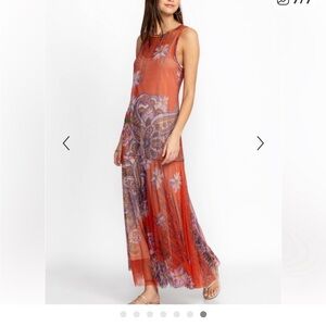 Johnny Was NWT Mesh Tank Maxi Dress